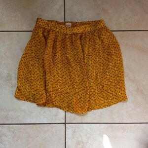 Mossimo Supply Co. Yellow, Brown, White Polka Dot Mini Skirt
